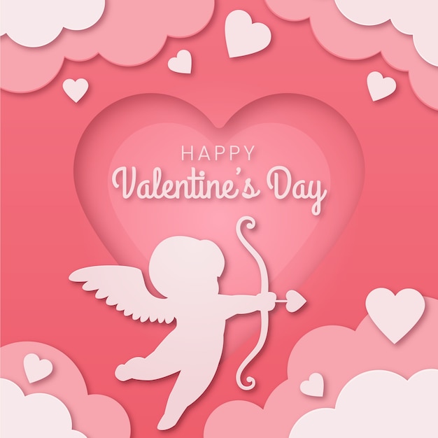 Free vector paper style valentine's day illustration