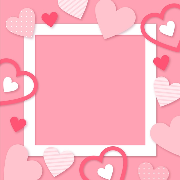 Free vector paper style valentine's day photo frame template