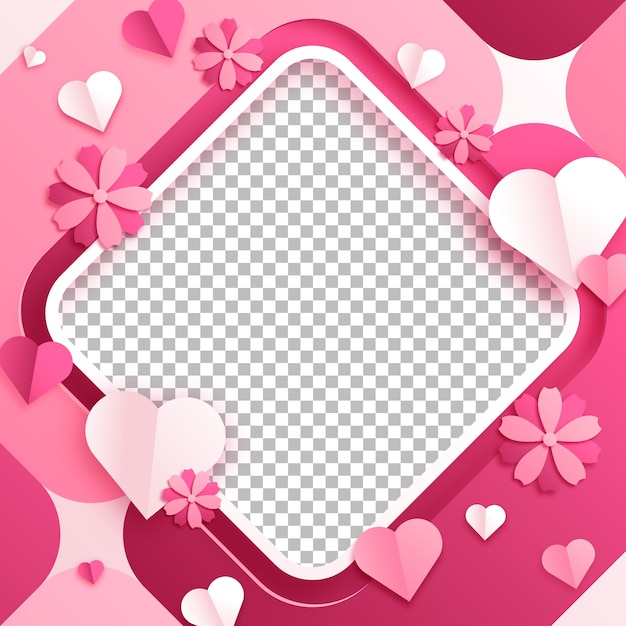 Free vector paper style valentine's day photo frame template