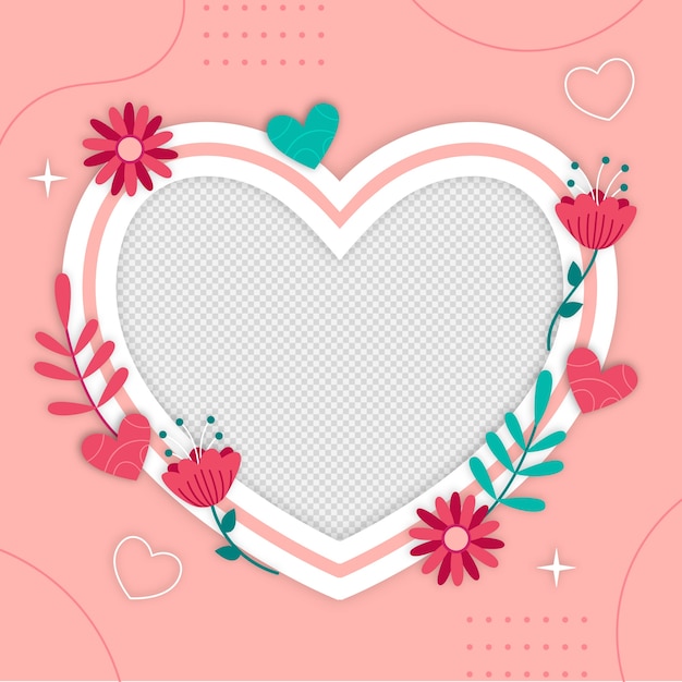 Free vector paper style valentine's day photo frame template