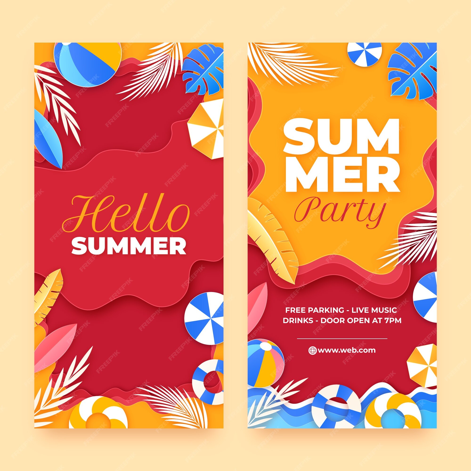 Free Vector  Its summer time text banner template