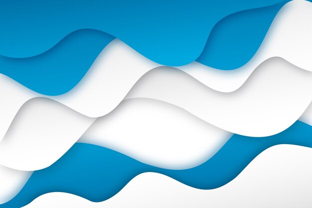 Paper style wavy blue and white background