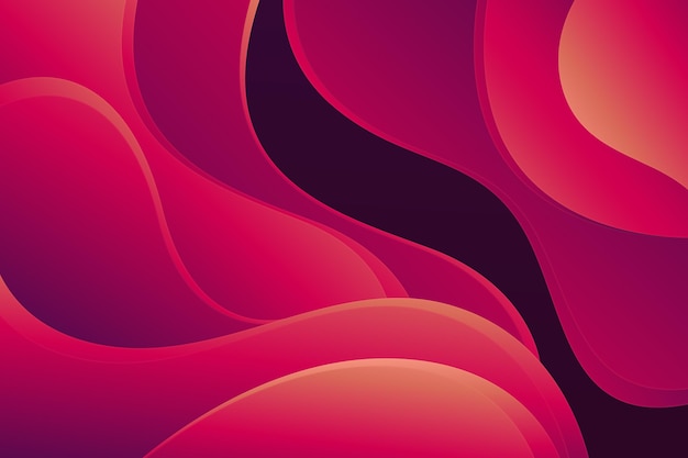 Free vector paper style wavy gradient red background
