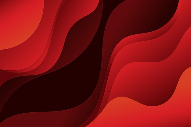 Free vector paper style wavy red background