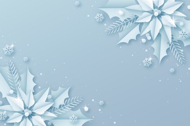 Free Vector | Paper style winter background