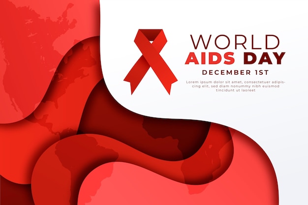 Paper style world aids day background