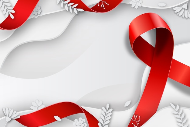 Paper style world aids day background