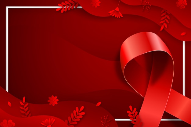Paper style world aids day background