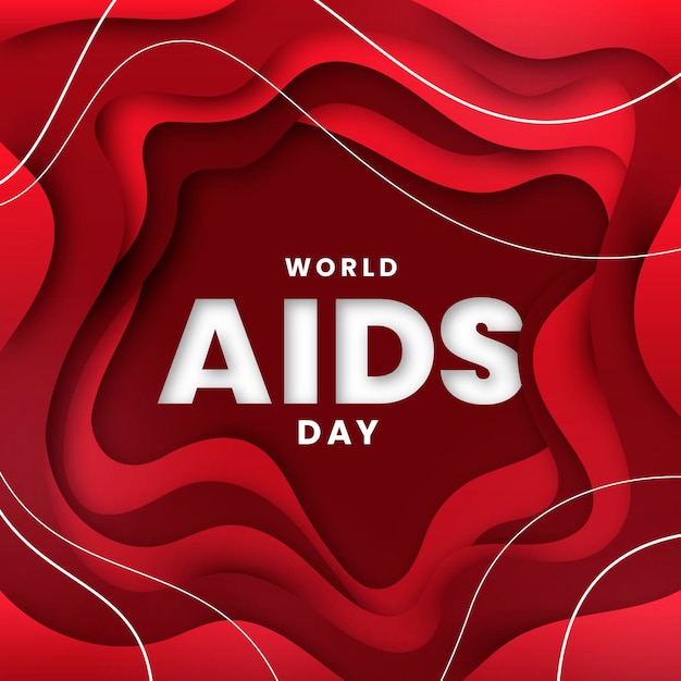 Illustrazione della giornata mondiale dell'aids in stile carta