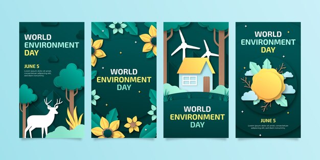 Сборник рассказов instagram о всемирном дне окружающей среды в бумажном стиле