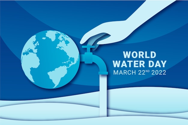 Free vector paper style world water day background