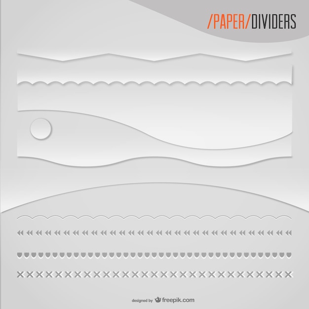 Free vector paper text dividers collection