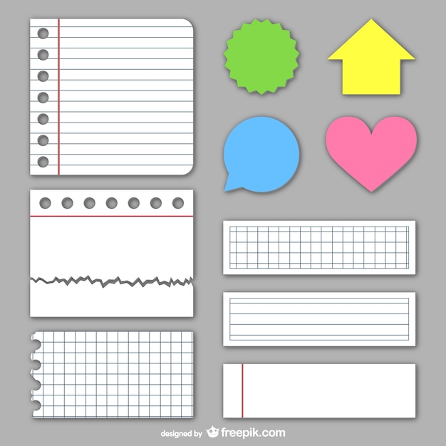 Free vector paper textures and stickers