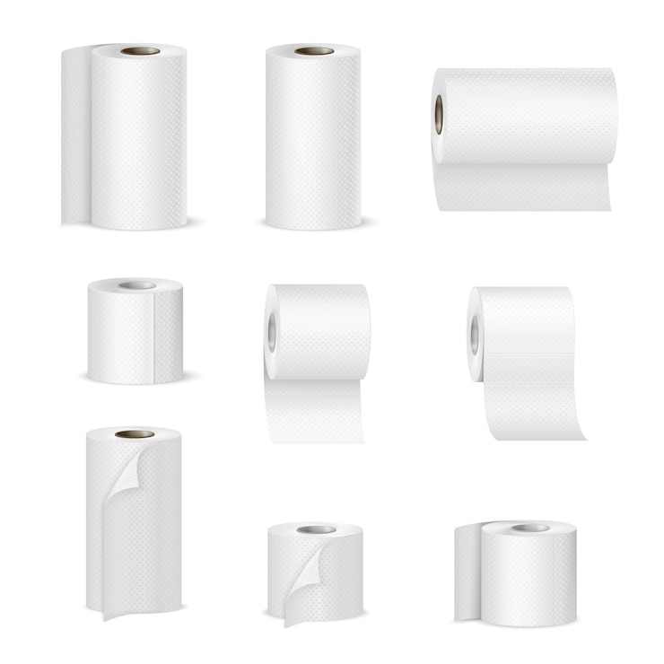 Free Vector paper towels toilet rolls realistic