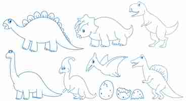 Free vector a paper with a doodle design of dinosaur