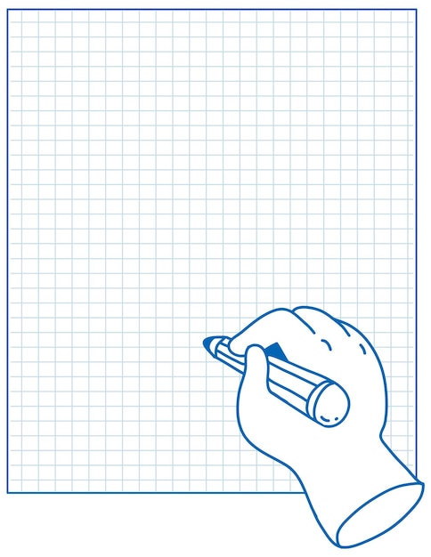낙서 디자인 손과 연필이 있는 종이