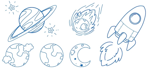 Free vector a paper with a doodle design of the space