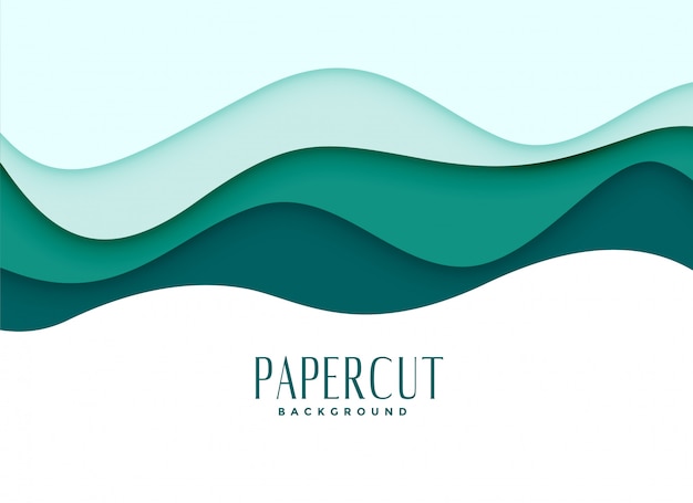 Free vector papercut background in wavy style