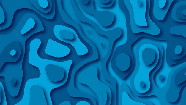 Papercut blue layers 3D color texture background