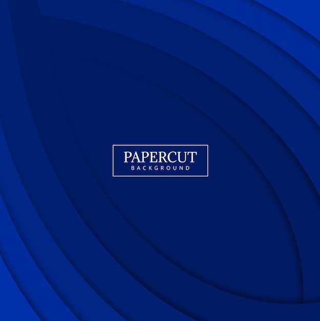 Papercut blue wave colorful design vector