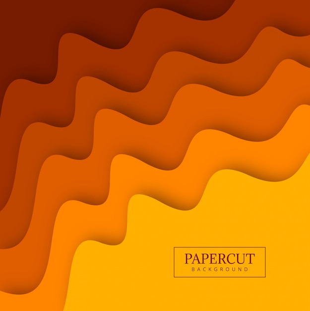 Papercut 화려한 웨이브 디자인 일러스트 레이션