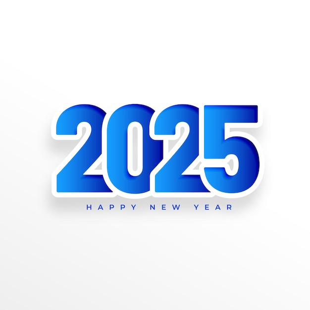 Free Vector Papercut style 2025 new year holiday background design