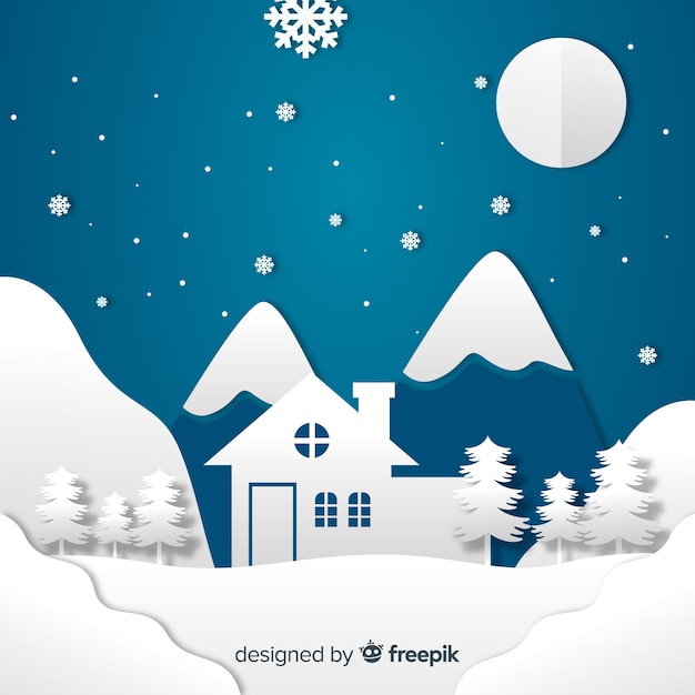 Free vector papercut style christmas background