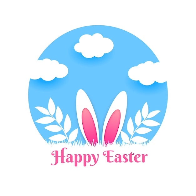 Free vector papercut style happy easter card design