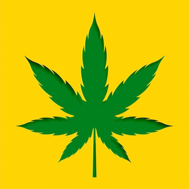 Free vector papercut style marijuana cannabis leaf design background