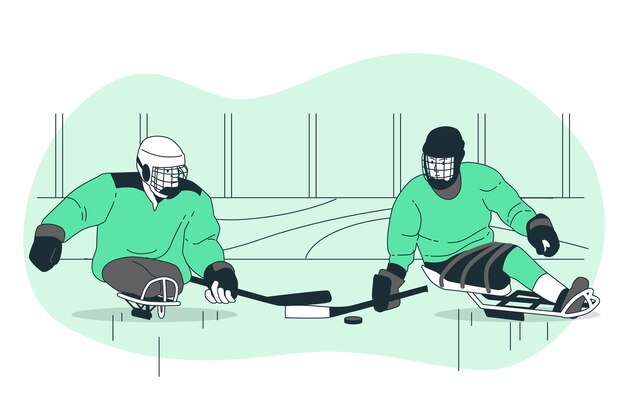 Illustrazione del concetto di hockey su ghiaccio