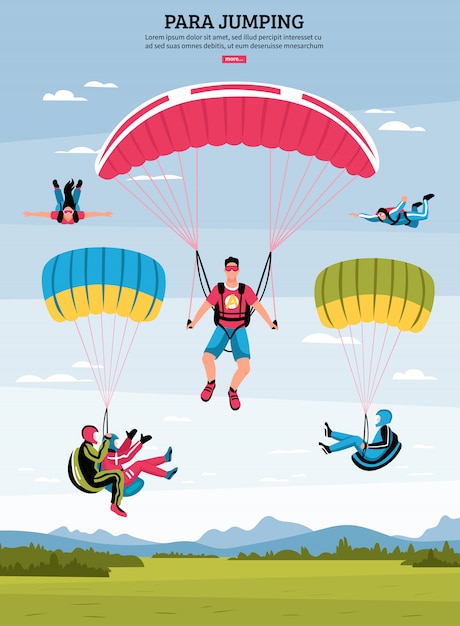 Free vector para jumping illustration