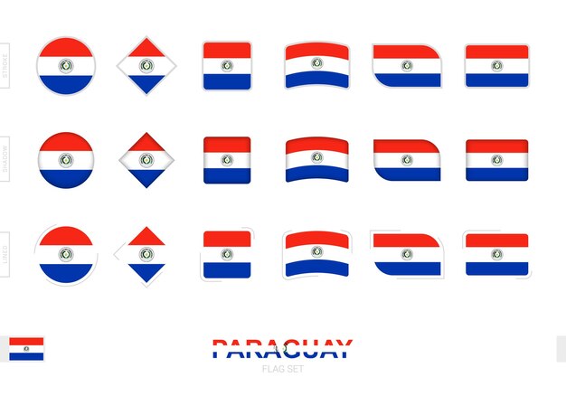 파라과이 국기 세트, 세 가지 다른 효과가 있는 파라과이의 단순한 국기.