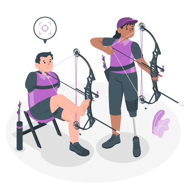Free vector paralympic archery concept illustration