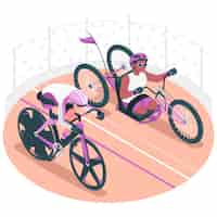 Free vector paralympic cycling concept illustration