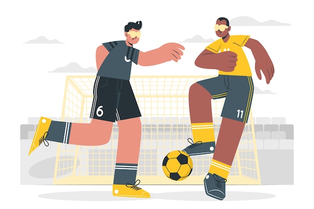 Vettore gratuito illustrazione del concetto di calcio paralimpico a 5