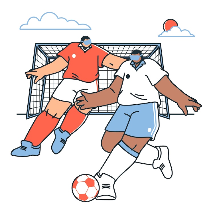 無料Vector パラリンピックサッカーコンセプトイラスト