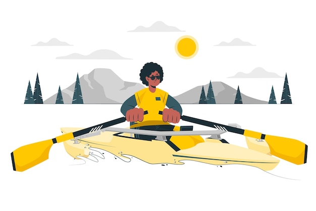 Free vector paralympic rowing concept illustration