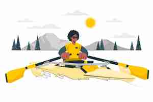 Free vector paralympic rowing concept illustration