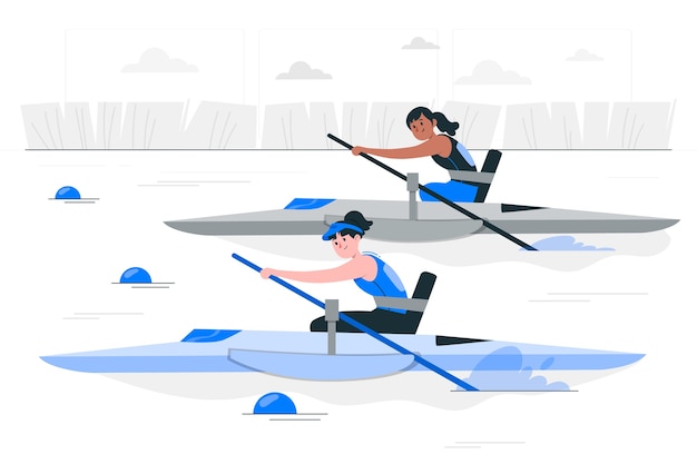 Free vector paralympic rowing concept illustration
