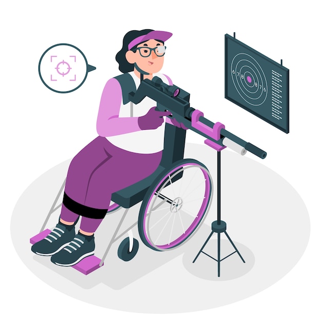 Free vector paralympic shooting concept illustration