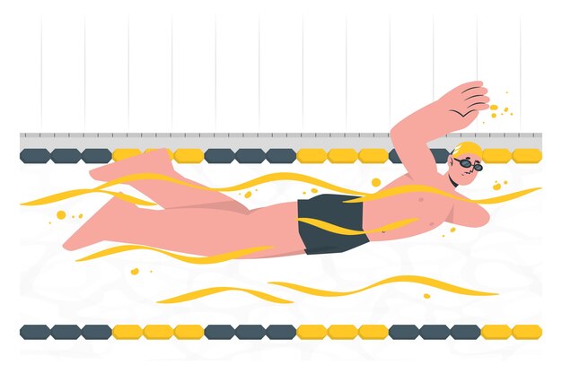 Vettore gratuito illustrazione del concetto di nuoto paralimpico