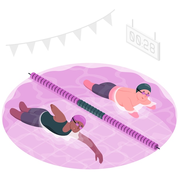 Free vector paralympic swimming concept illustration