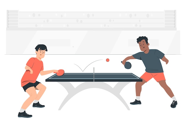 Free vector paralympic table tennis concept illustration