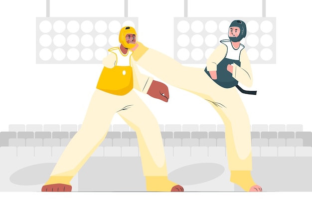 Free vector paralympic taekwondo concept illustration