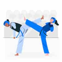 Free vector paralympic taekwondo concept illustration