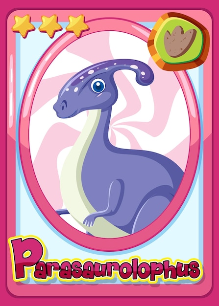 Parasaurolophus 공룡 만화 카드
