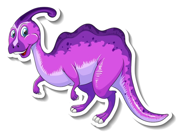 パラサウロロフス恐竜漫画のキャラクターステッカー 無料ベクター