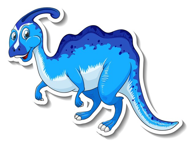 Parasaurolophus dinosaur cartoon character sticker