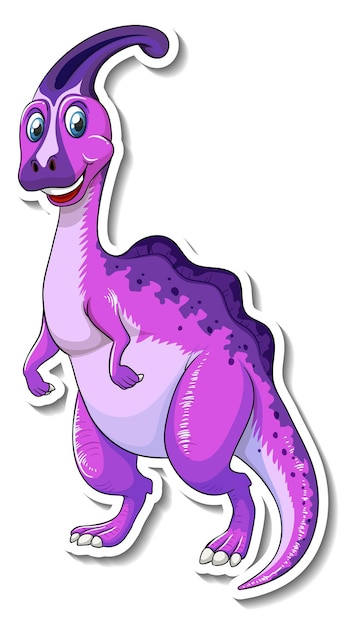 Free vector parasaurolophus dinosaur cartoon character sticker