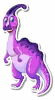 Free vector parasaurolophus dinosaur cartoon character sticker